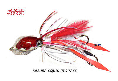 KABURA " SQUID JIG TK" GR 40 colore  ROSSO PESCA MARE BARCA DENTICE RICCIOLA