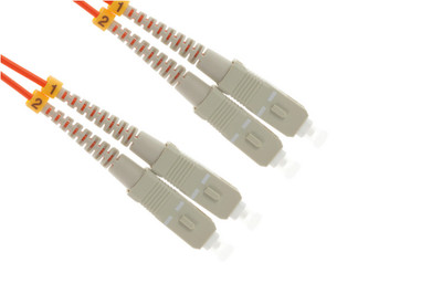 SC-SC Duplex Multimode Orange Fiber Optic Patch Cable 6 Ft