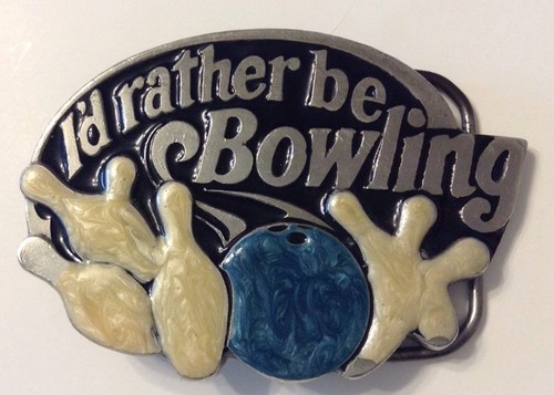 Vintage I'd Rather Be Bowling 1984 The Great American Belt Buckle. USA