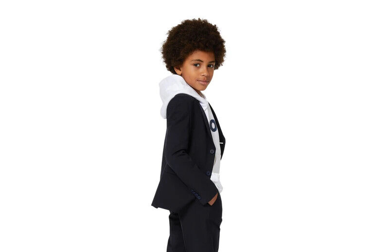 Boss Kidswear Wool Blend Suit Jacket Boys' 8Y Electric Blue Two Button Front L/S - Picture 1 of 12