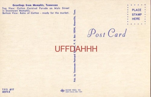 two views GREETINGS FROM MEMPHIS, TN Home of the Cotton Carnival, Main St parade