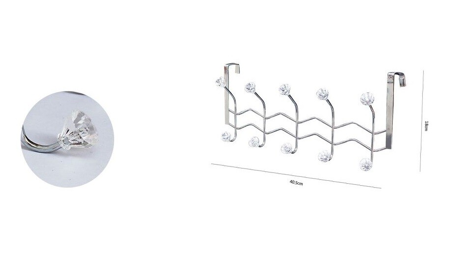 Appendiabiti Da Porta Metallo Con Sfere Crystal 10 Posti Ganci Giacche 52616 dfh