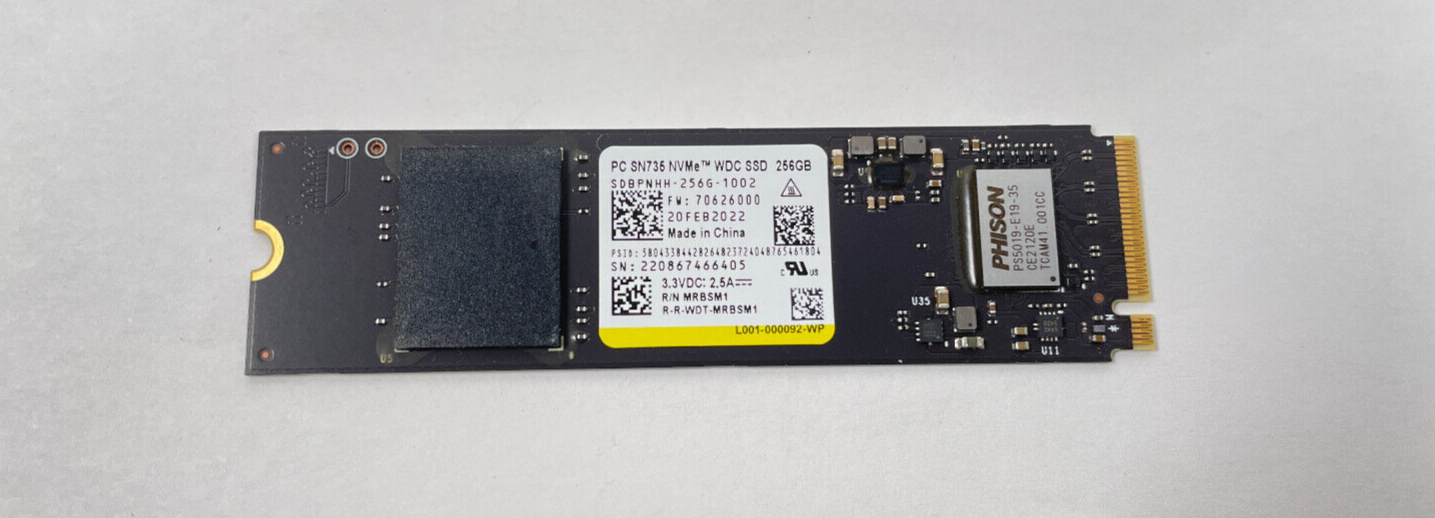 SDBPNHH-256G-1002 SN735 Western Digital 256GB M.2 2280 PCIe