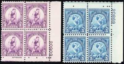 718-19, Mint VF NH Plate Blocks of Four Cat $42.00 - Stuart Katz
