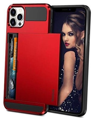  Compatible with iPhone 12 Pro Max Case 5G Wallet Cover Credit Card Holder Red