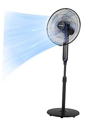  16'' Oscillating Pedestal Stand Up Fan | Adjustable Height | Ultra Quiet Black