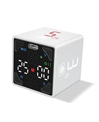 Cube Pomodoro Timer, Productivity Timer, Pause & Resume, Mute, Vibration White