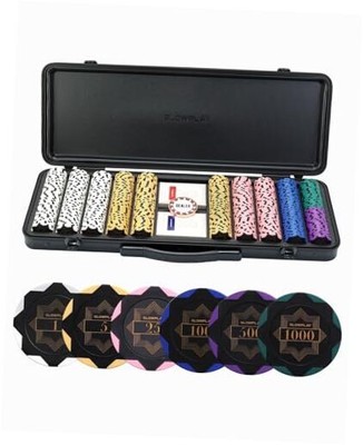 SLOWPLAY Nash 14 Gram Clay Poker Chips Set for 500 Chips With Numbered Values
