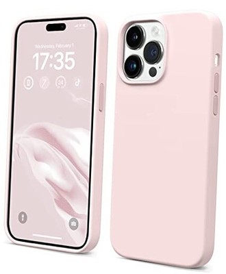  Shockproof Series iPhone 14 Pro Max Case, Silicone Ultra Slim Thin Chalk Pink