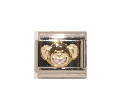 Cheeky monkey enamel Italian Charm - fits 9mm classic Italian charm bracelets