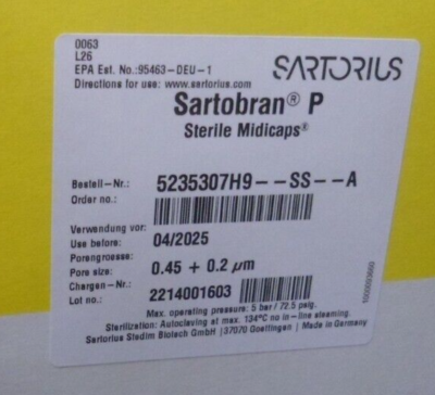 Sartorius 5235307H9 Sartobran® P Sterile Midicaps® 0.45 + 0.2µm | eBay 