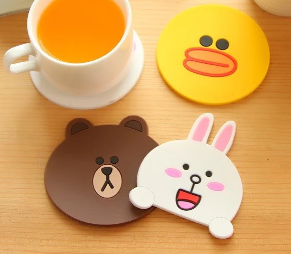 SottoBicchiere Sotto Bicchiere Base In Pvc Animaletti Colorati dfh