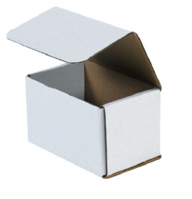 100 Pack 5.5'' x 3.5'' x 3.5'' White Corrugated Shipping Mailer Packing Boxes