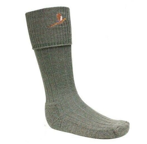 Bisley Pheasant Embroidered Stocking Socks Tweed Country Hunting Shooting