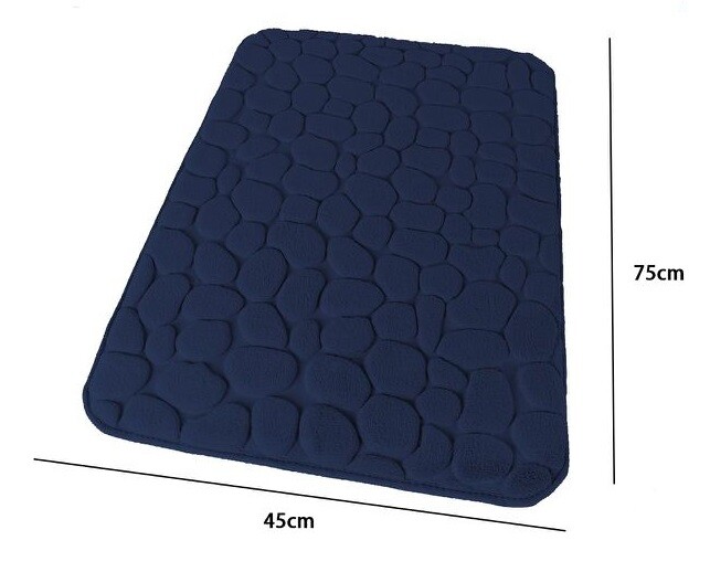 Tappeto Tappetino Per Bagno Arredo 45x75cm Sassi Blu dfh
