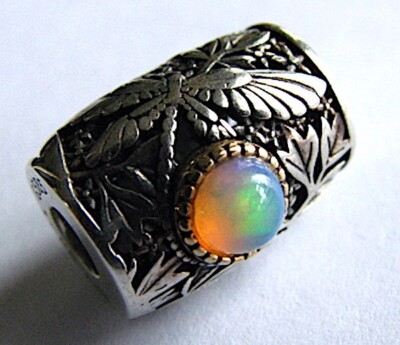 The Palace of Amber TPOA Sky Ballerina Silver Barrel Bead