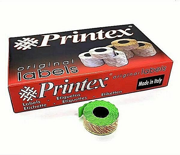 36 Etichette Ricambio per Etichettatrice Labeller Nuova Smart Printex Verde sar