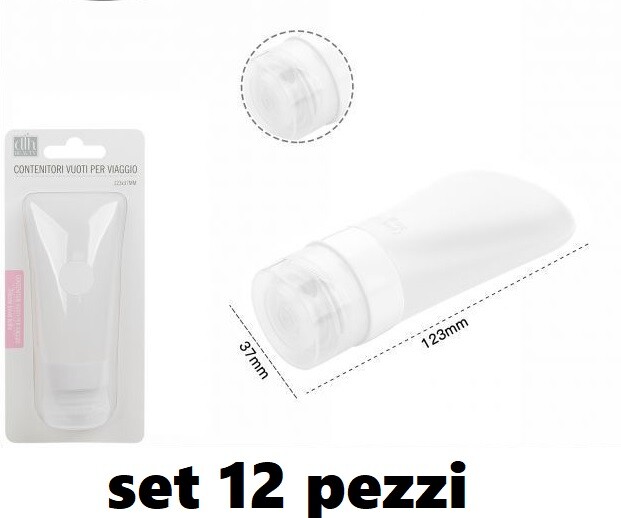 Set 12 Pezzi Contenitori Tubetti Vuoti 60ml Creme Donna Makeup Trucco dfh
