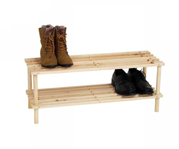 Scarpiera Porta Scarpe 2 Ripiani Piani In Legno Scaffale Mobile Legno dfh