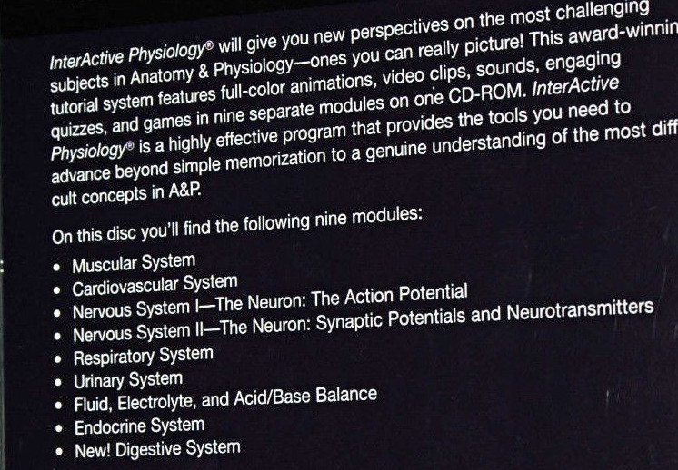 Interactive Physiology 9-system Suite (CD-Rom, 2006) A&P Pearson Education