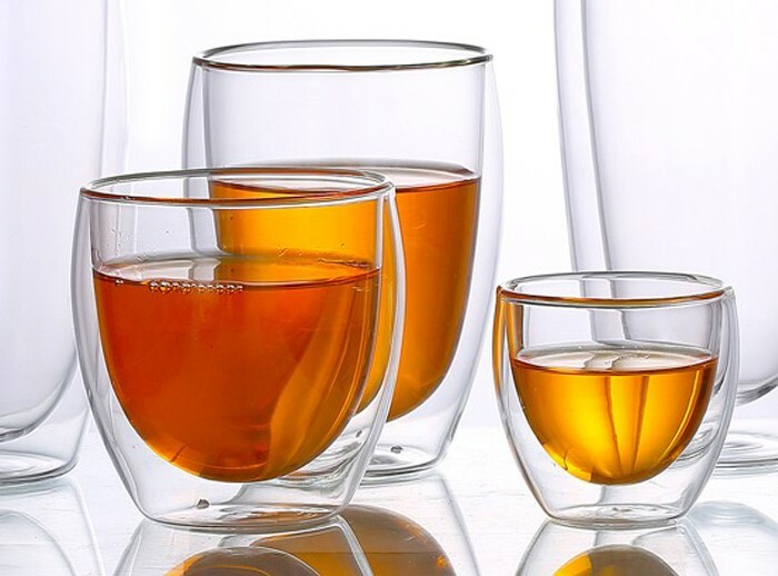 Doppelwandige Borosilikatgläser, Thermoglas für Kalt- und Heissgetränke versch. 