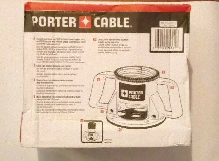 **NIB** Porter Cable Router Base Replacement #75361