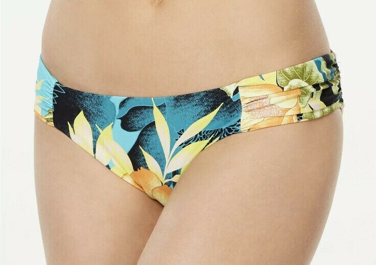 Lucky Brand Women's 243688 Side Shirred Pant Bikini Bottom Swimwear Size S