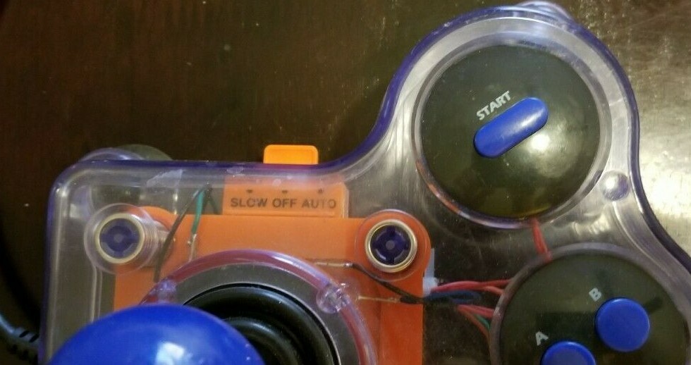 SG Mega Star SV-433 Sega Genesis Joystick Controller QJ Clear/Blue