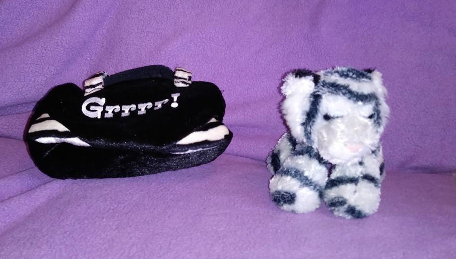 Aurora Plush White Tiger Stuffed Animal with Matching Purse