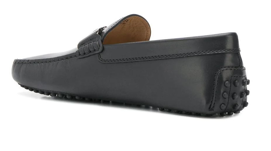 Pre-owned Tod's Men's Shoes Loafers Gommino Driver Double T $675 Мужская Обувь 男鞋 남성용 신발 In Black