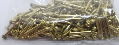100 COUNT SOLID BRASS 16 gauge 1/2" Long Escutcheon Pins brad nails small new