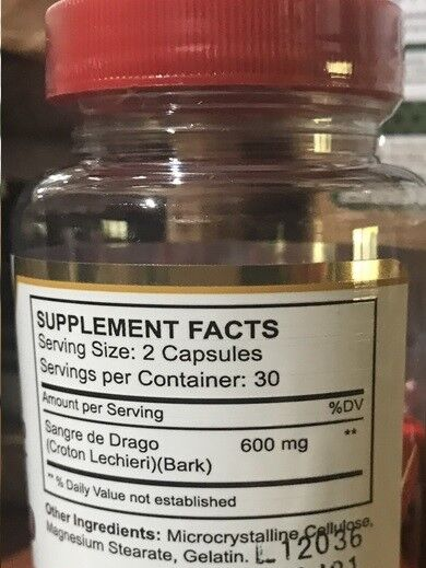 100% PURE DRAGON'S BLOOD sangre de drago VITAL antinflammatory gastritis caps