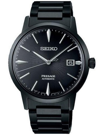 Pre-owned Seiko Presage The Black Velvet Cocktail Stainless Steel Men's Watch Srpj15j1