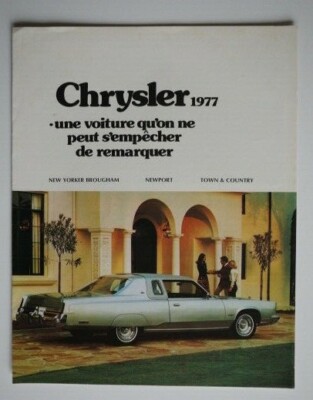 CHRYSLER 1977 brochure sales catalog - French - Canadian Market