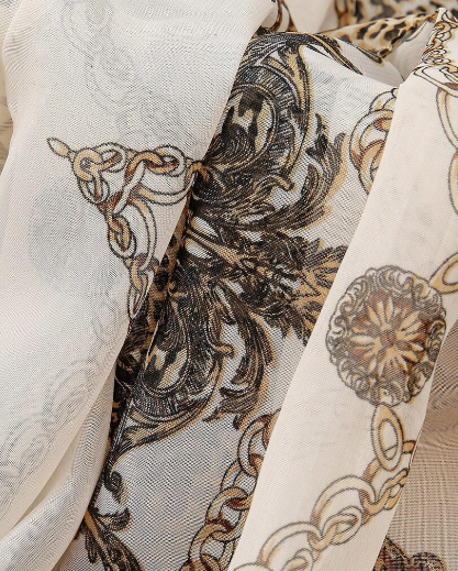 Leopard Animal Print Oblong Scarf Chiffon Brown Pattern Buy One Get One Free