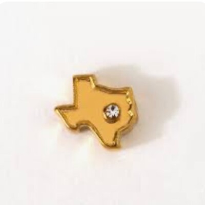Origami Owl STATE OF TEXAS Gold Floating Charm w/Crystal Capital LONE STAR STATE