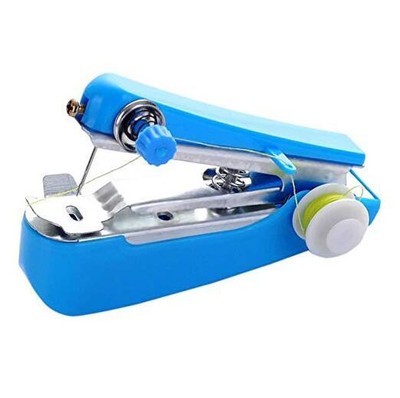 1Pc Blue Handheld Sewing Machine, Portable Mini Manual Sewing Machine Handy 
