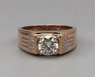 3.40 Ct Round Lab Created Diamond Wedding Engagement Ring 14k Yellow Gold Plated
