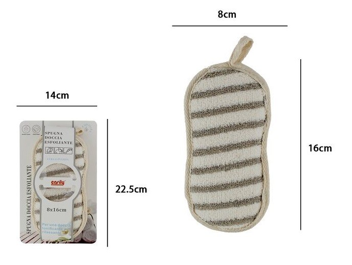 Spugna Doccia Bagno Esfoliante Cura Pelle Corpo 69589 dfh