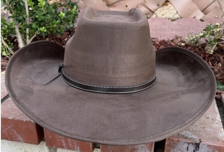 MENS WESTERN COWBOY RODEO HAT BROWN SUEDE STYLE COWBOY RIDING HAT TEXANA VAQUERA