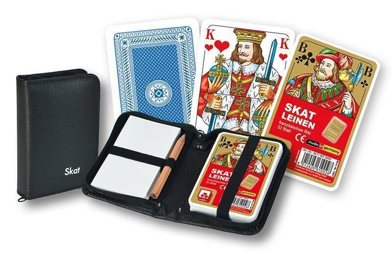 Skat Premium Leinen Im Etui (FranzÃ¶Sisches Bild) Mit Stift & Block