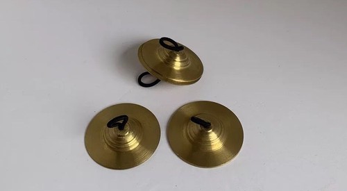 Brass Finger Cymbals Zills Belly Dancing Gold tone vintage Middle Eastern dance