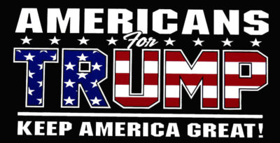 Americans For Trump Keep American Great! Vinyl Decal Bumper Sticker (3.75''x7.5'')