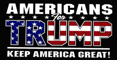 Wholesale Lot of 6 Americans For Trump Keep America Great Black Bumper Sticker