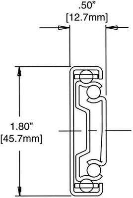14 Inch 45mm Ball Bearing Drawer Slide 100 Pound Side Mount Pair 14 Inc