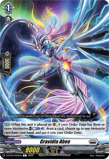 Bushiroad Cardfight Vanguard Gravidia Abee D-Bt04/093en C Brandt Gate