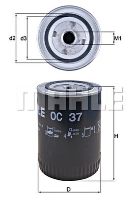 MAHLE Oil Filter For GAZ RENAULT ALFA ROMEO FORD CASE IH LANDINI AEBI 6 484074
