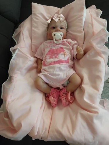 19inch Finished Doll Reborn Baby Doll Toddler Kit Vinyl Cloth Body Blank Painted