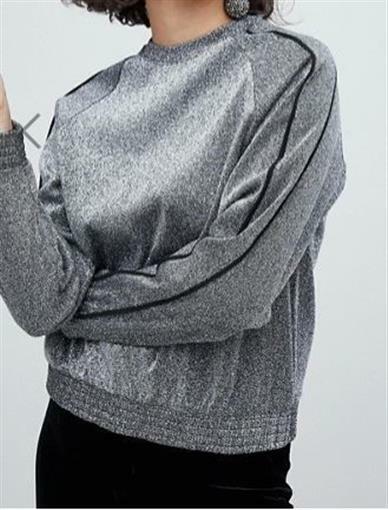 Monki Womens Metallic Sparkle Jumper Long Sleeve Pullover Sweater Size X-Large
