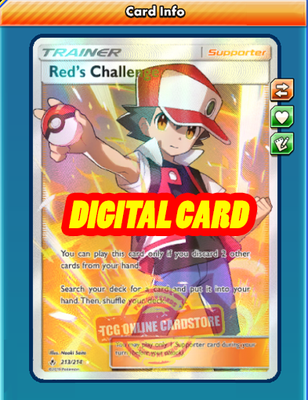FA Red's Challenge FULL ART 213/214 for Pokemon TCG Online (PTCGO, Digital Card)